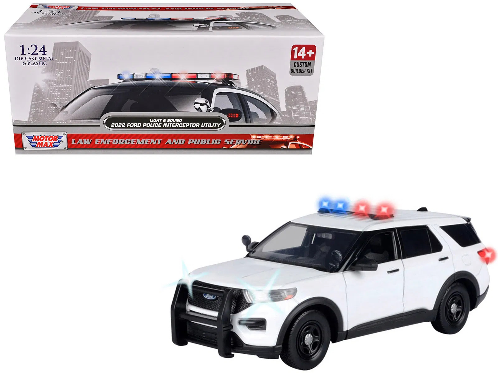 2022 Ford Police Interceptor Utility Plain White “Builder’s Kit” with Flashing L