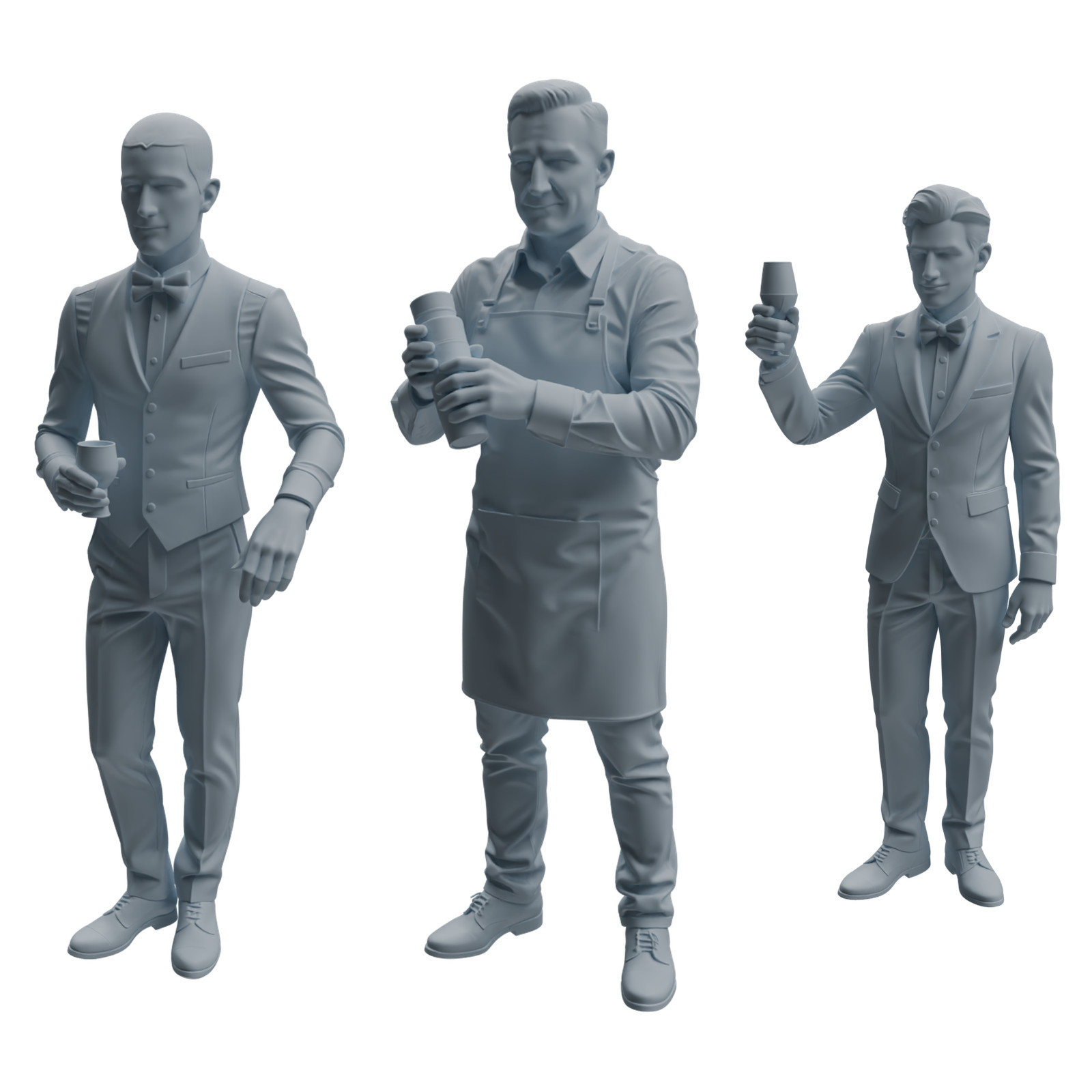 MRY-SFW 1/64/87 Bar Bartender Man Character Modern HO N Scale Miniatures Diorama