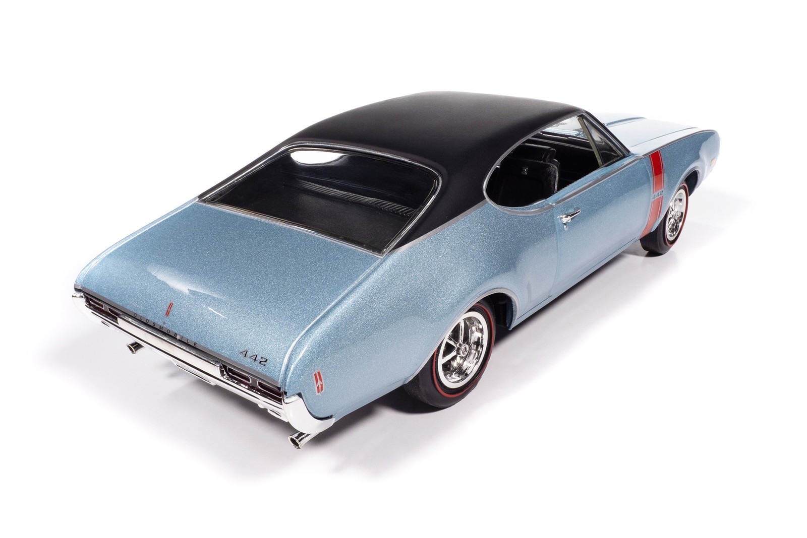 1968 OLDSMOBILE 442 W30 HOLIDAY COUPE BLUE 1/18 DIECAST CAR AUTO WORLD AMM1350