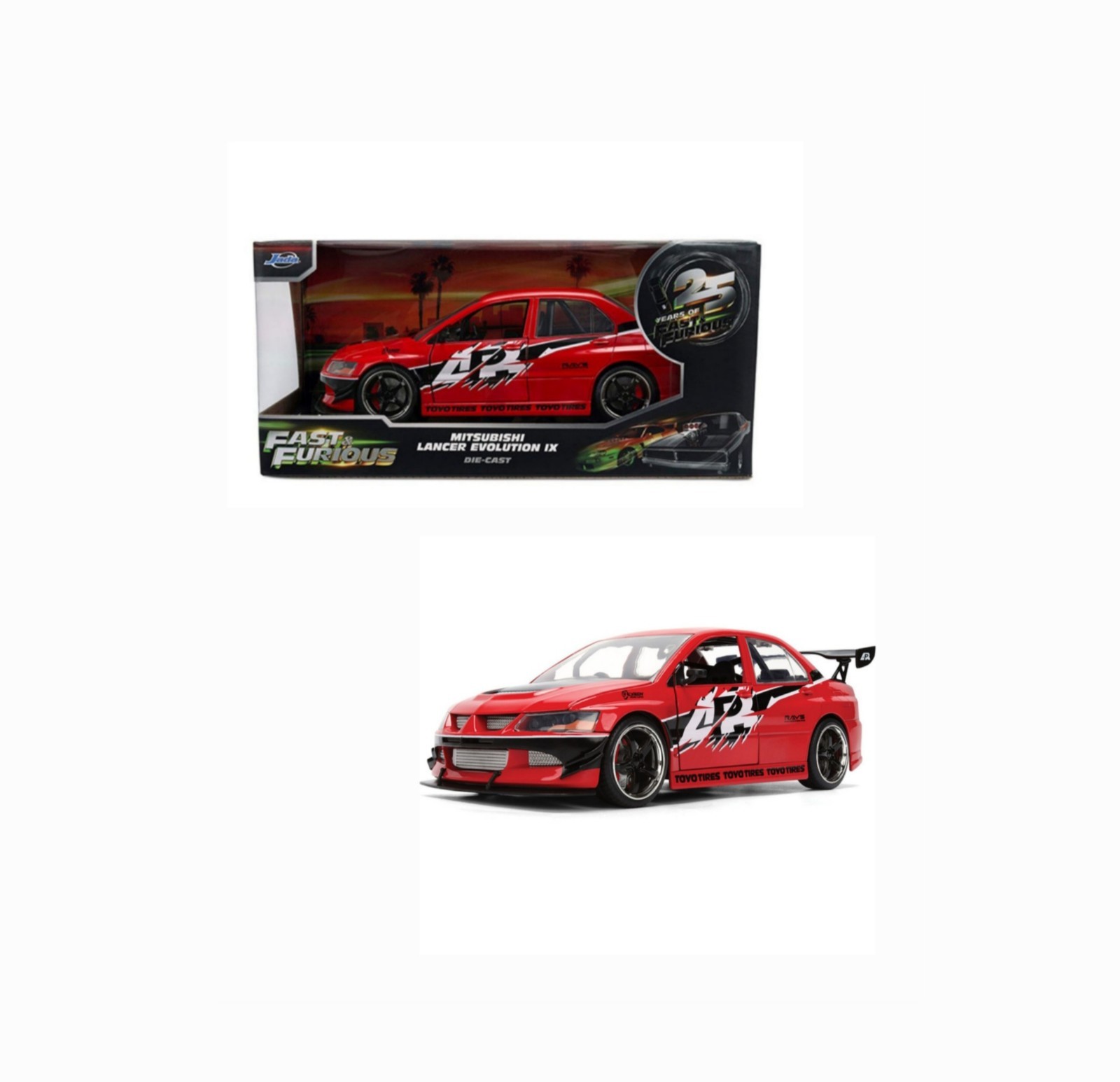 36208 By Jada 1:24 Sean’s Mitsubishi Lancer Evolution IX Red 1/24 Scale