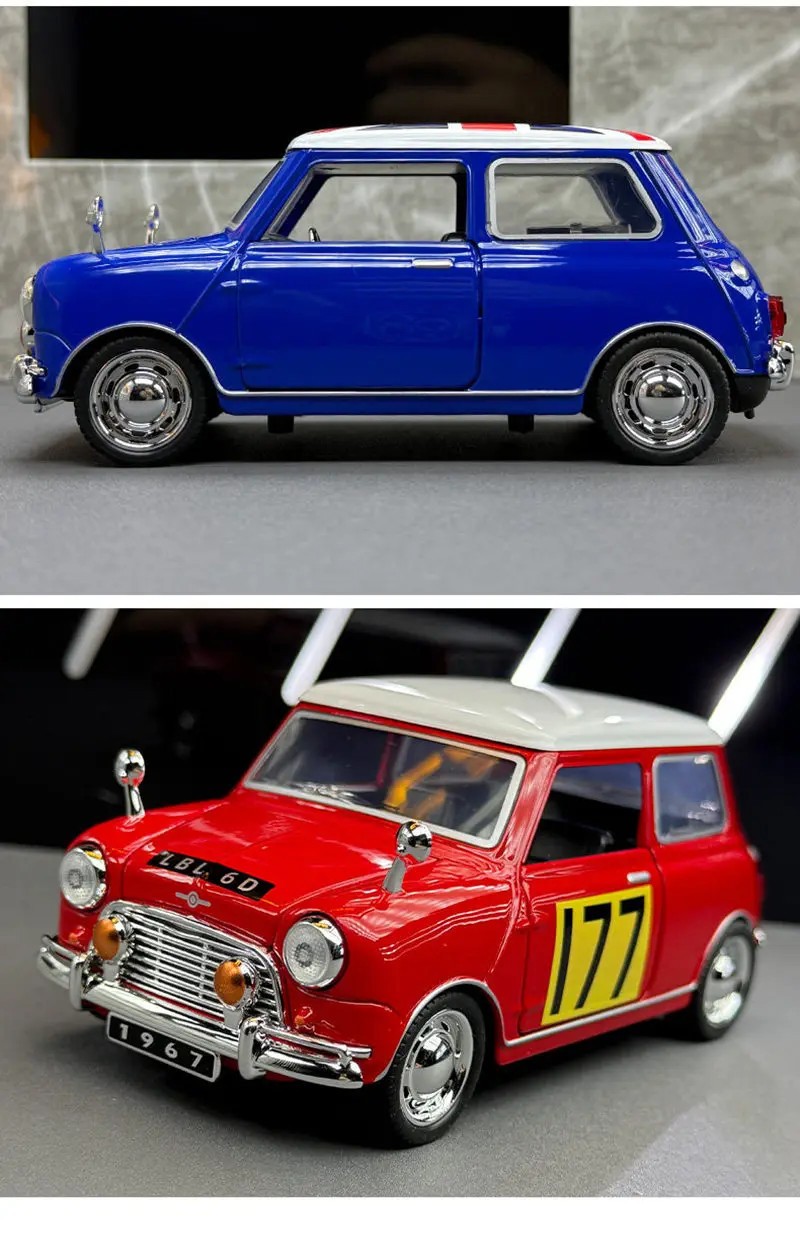 1:32 Morris Mini Cooper S Alloy Classic Sports Car Model Diecast Metal Track Rac