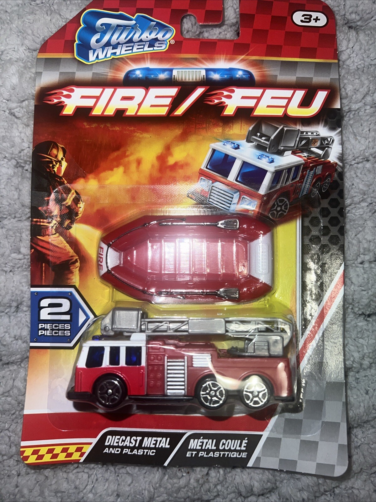 Turbo Wheels- Fire/FEU Die Cast Metal And Plastic
