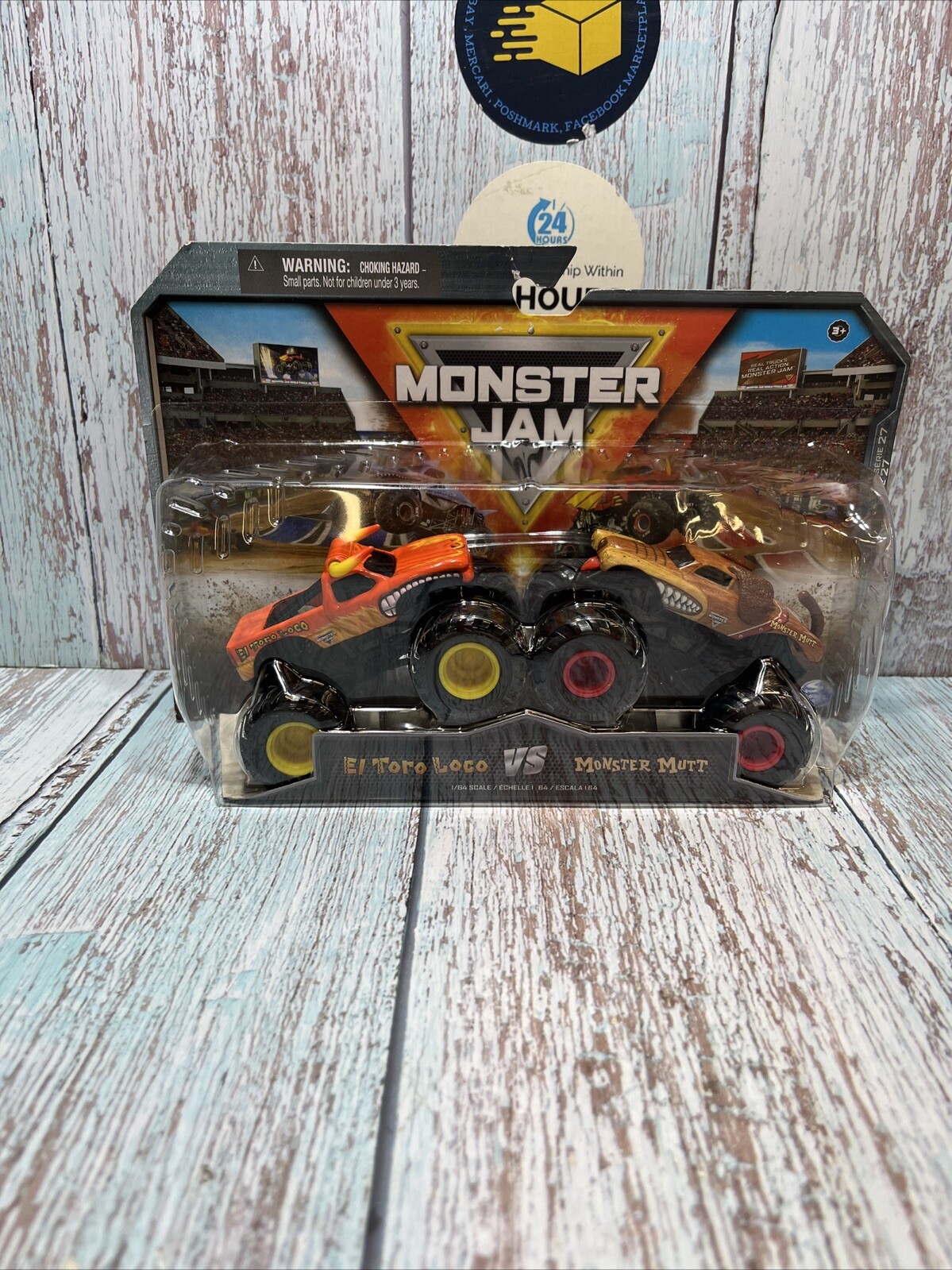 Monster Jam 1:64 Scale Truck El Toro Loco vs Monster Mutt 2 Pcs Figure Set.NIB