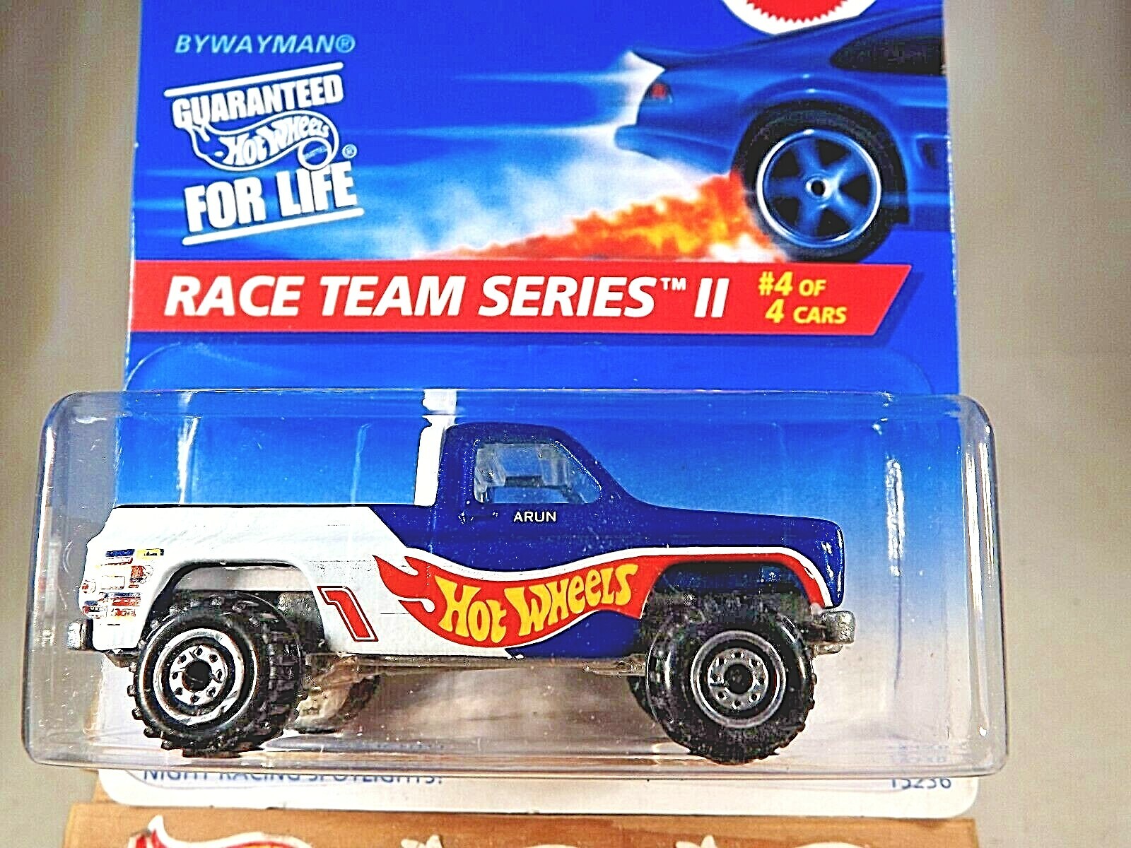 1996 Hot Wheels #395 Race Team Series II 4/4 BYWAYMAN Blue w/Chrome CT Sp Wheels