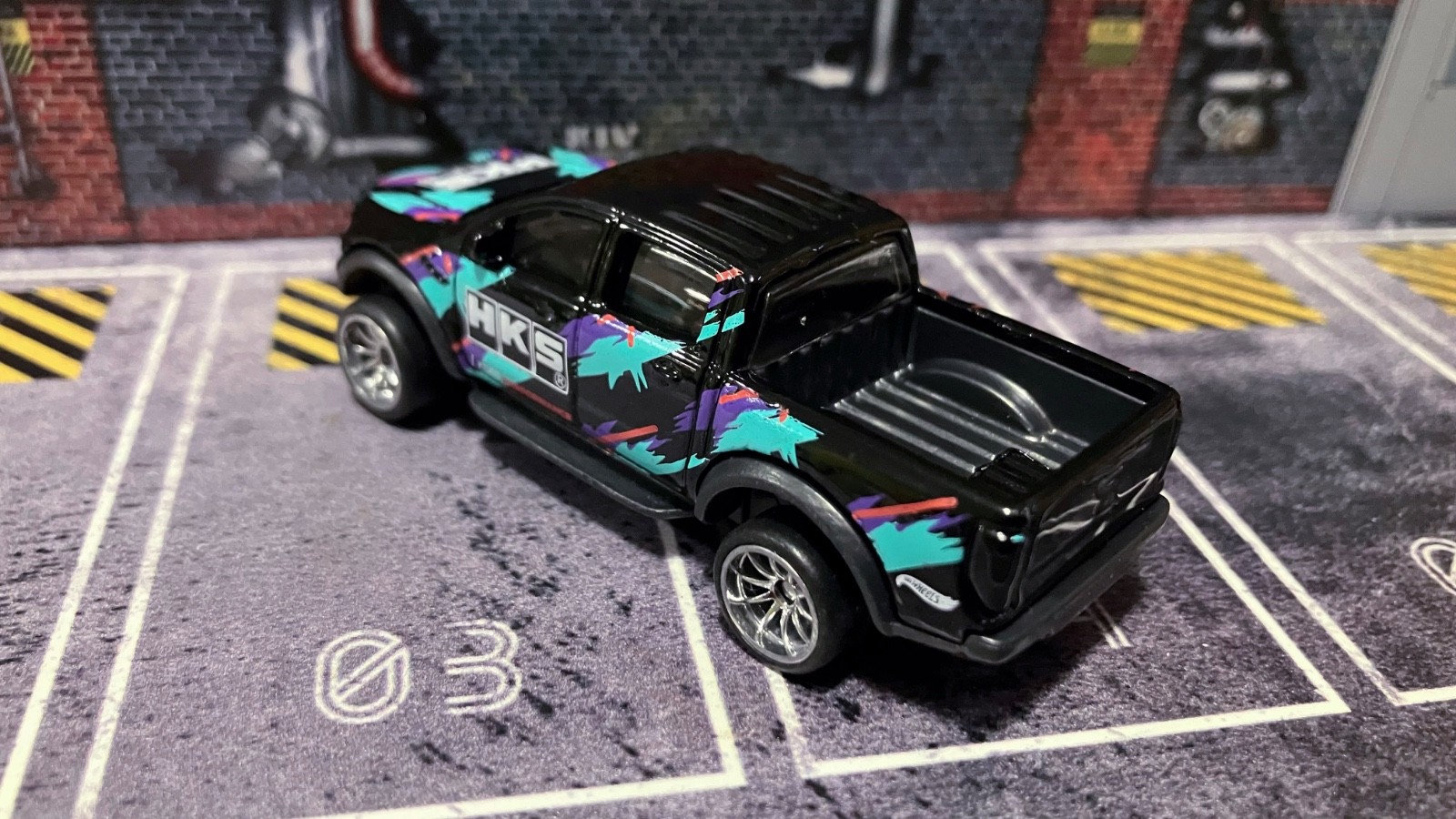 CUSTOM Black ’19 Ford Ranger Raptor • Chrome Real Riders • Hot Wheels • HKS