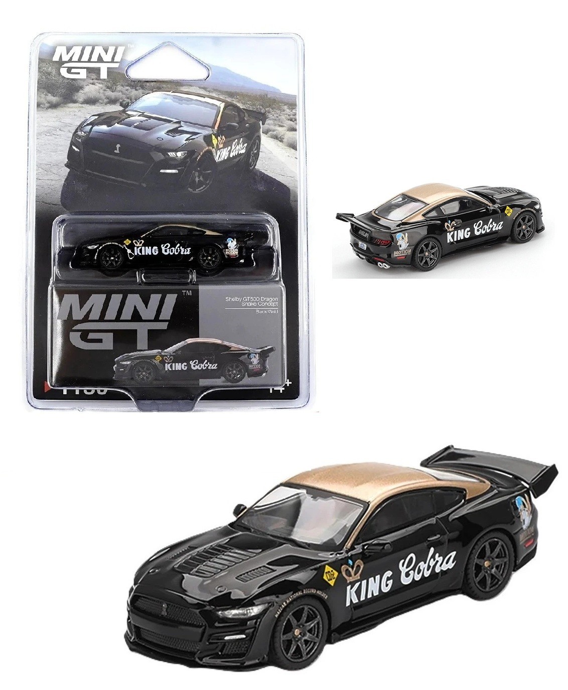 Mini GT 1:64 Shelby GT500 Dragon Snake Concept Black/Gold Model Car MGT01130-4J