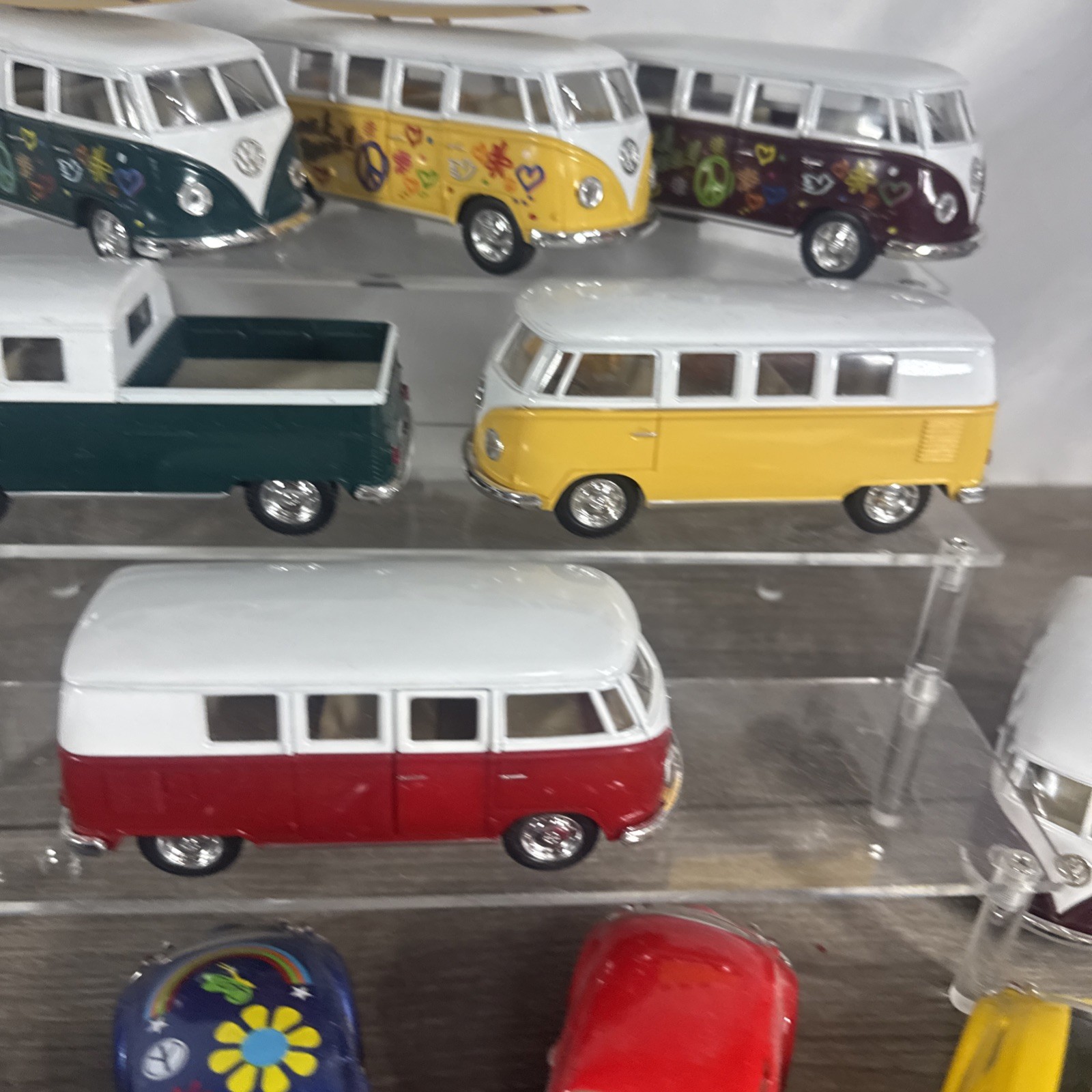 Kinsmart Volkswagen Classical Beetle And Bus Lot Of 12 Die Cast Plastic
