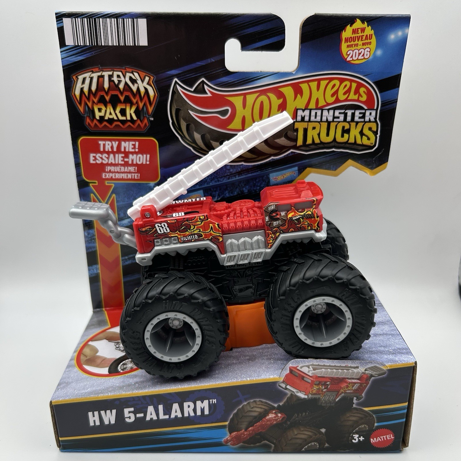 Hot Wheels Monster Trucks Attack Pack HW 5-Alarm Fire Truck 2026 Mattel NIP