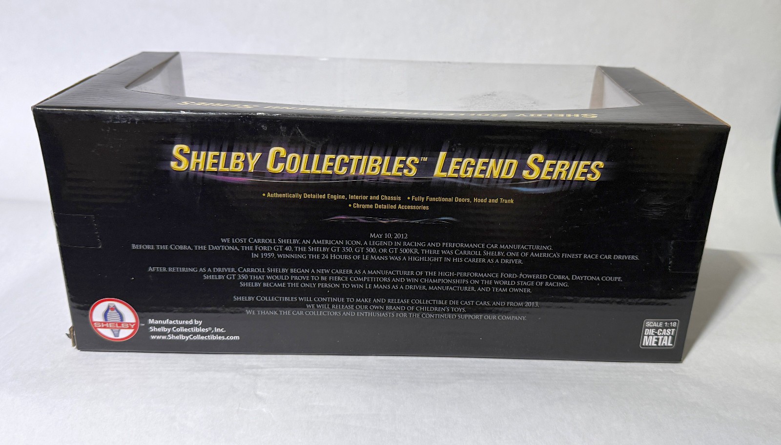 Shelby Collectibles Legend Series 1966 FORD GT-40 MK II #98 1:18 scale diecast