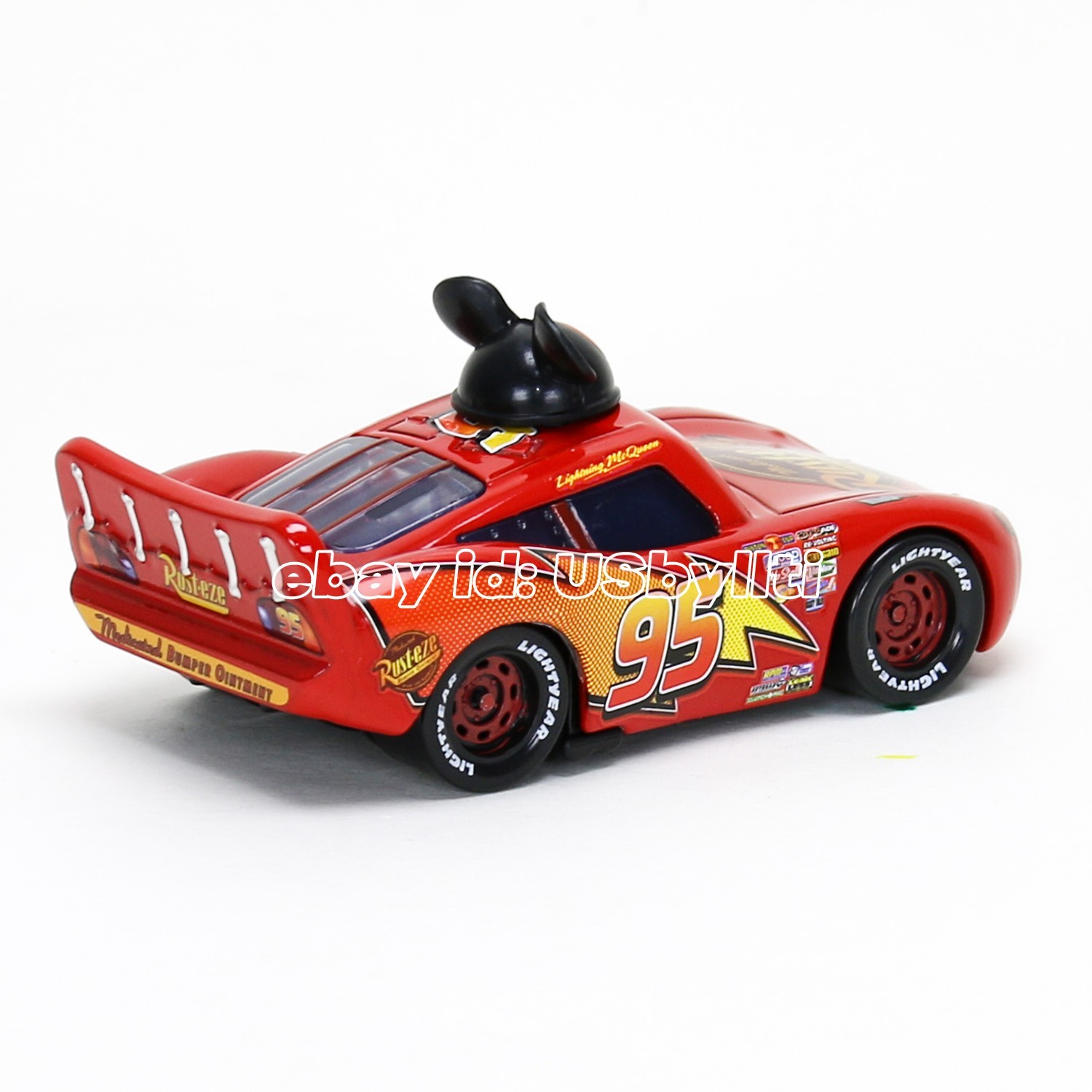 Disney Pixar Cars Mickey Lightning McQueen 1:55 Metal Diecast Car Toy, NEW Loose