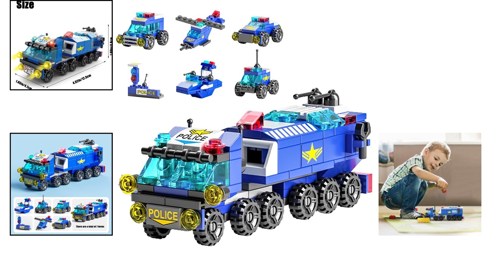 Educational 147-Piece Police Car Building Set – Ideal for Ages 4-10