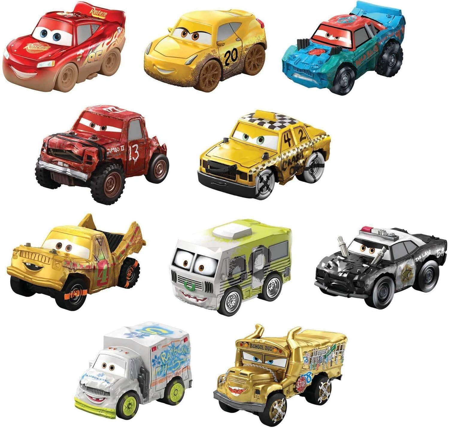 Mattel Disney and Pixar Cars Die Cast Mini Racers 10 Pack, Styles May Vary