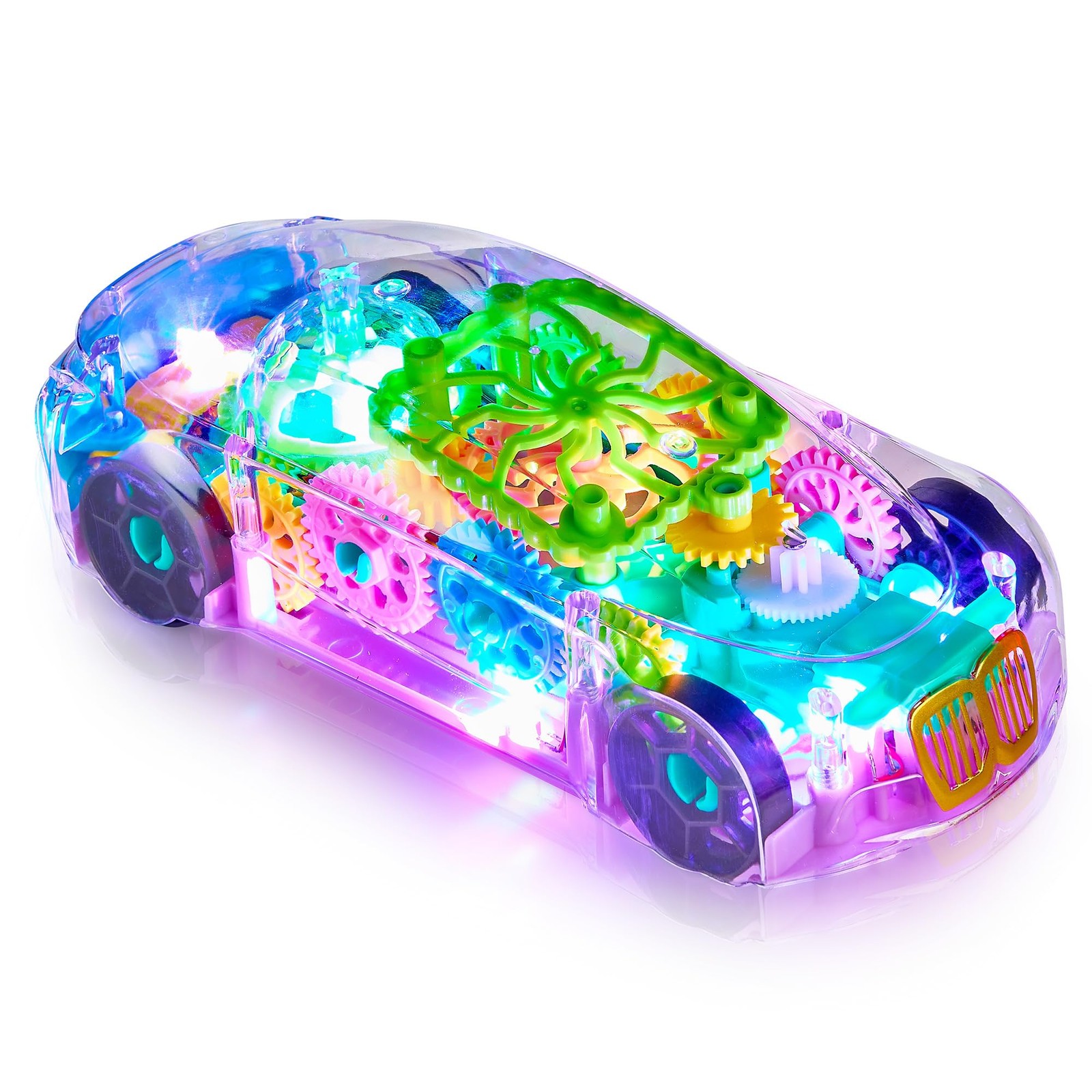 Light-Up Transparent Car Toy, Toys for Autistic Kids Ages 3-5 Sensory Toy