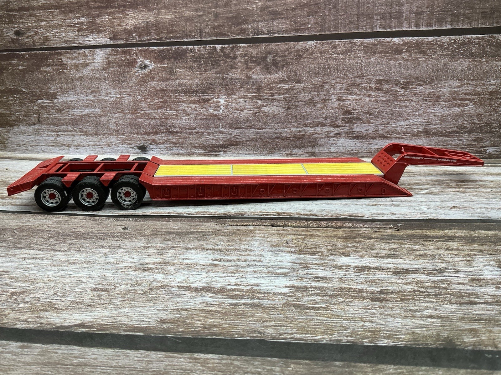 Cararama 1/50 ~ Low Loader Tri-axle Trailer ~ Chris Bennett Haulage