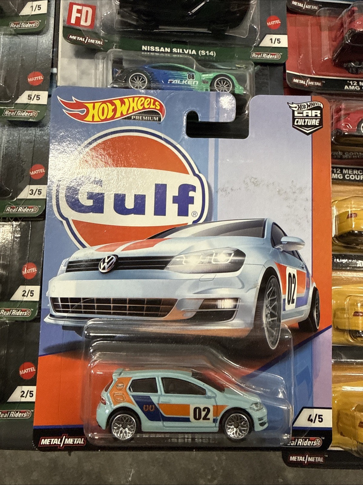 Hot Wheels Premium Car Culture Gulf Volkswagen Golf MK7 #4/5 Real Riders Vw