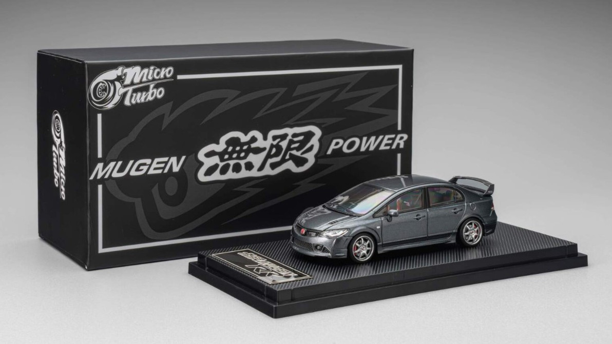 MT 1/64 HONDA CIVIC FD2 MUGEN RR W/Interior/Engine Model Car -GREY-#MT6411A2