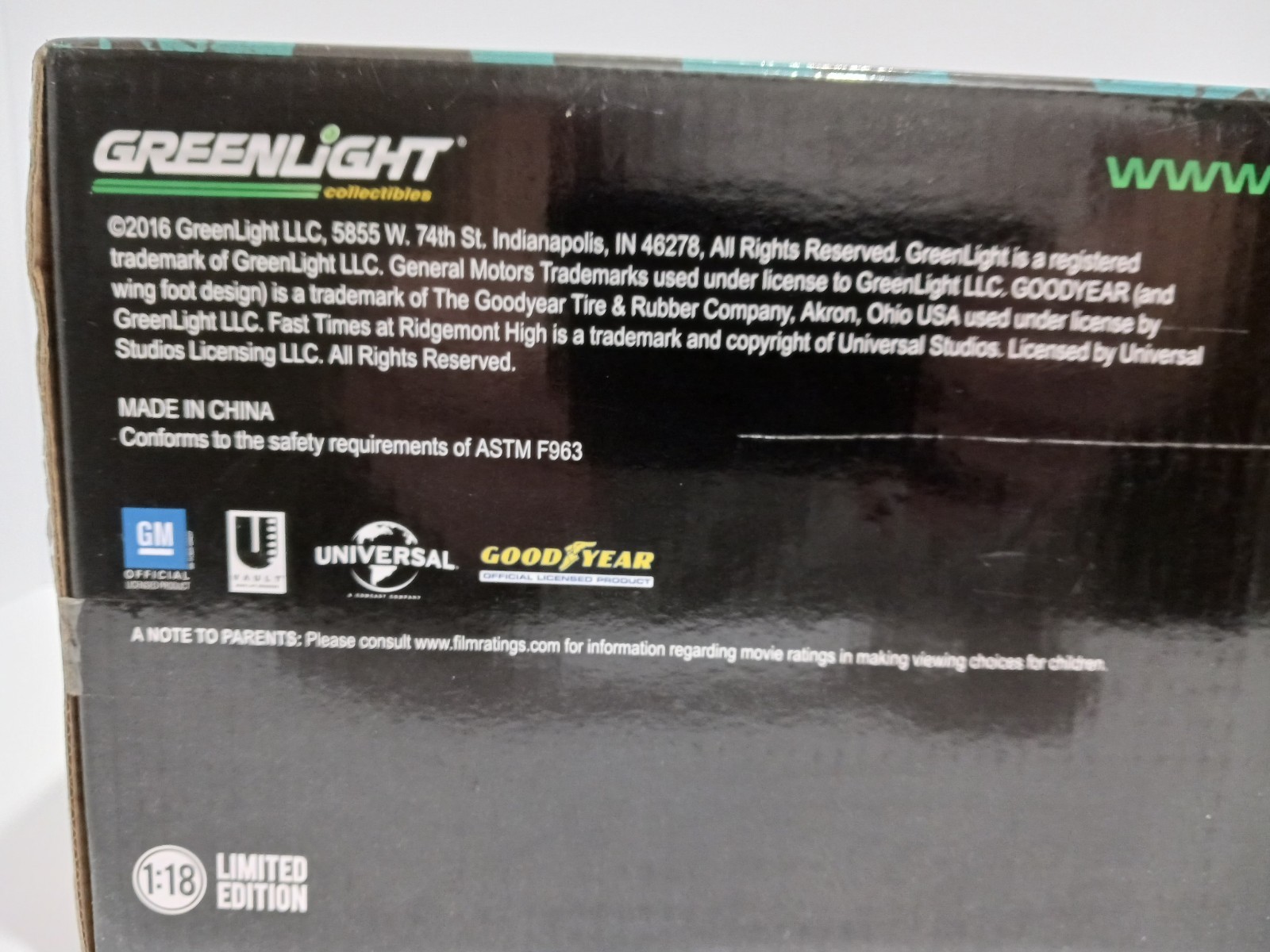 Rare 1:18 “Fast Times At Ridgemont High” 1979 Z/28 Camaro, Made by Greenlight,