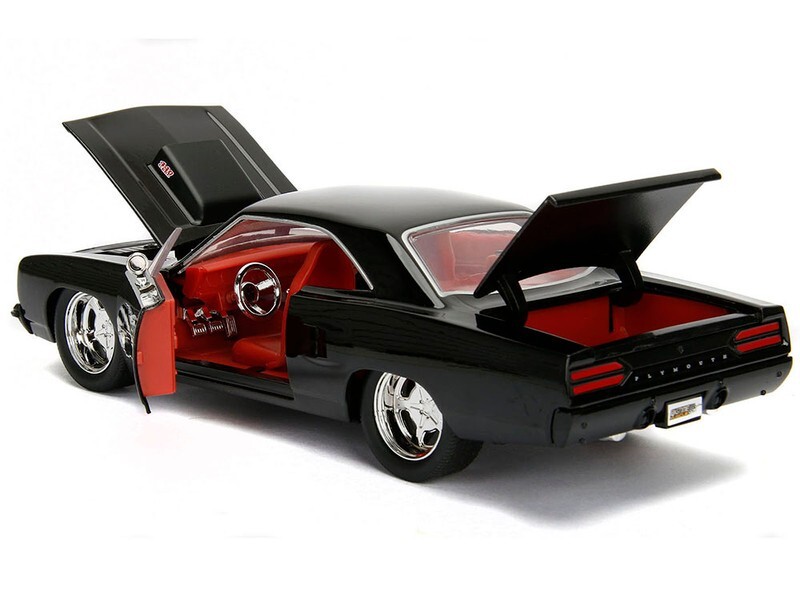 1970 PLYMOUTH ROAD RUNNER 440 BLACK 1/24 DIECAST MODEL CAR BY JADA 99581