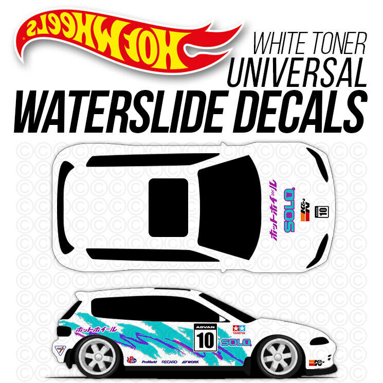 1/64 Scale SOLO CUPS Custom White Toner Universal WaterSlide Decal for Hot Wheel
