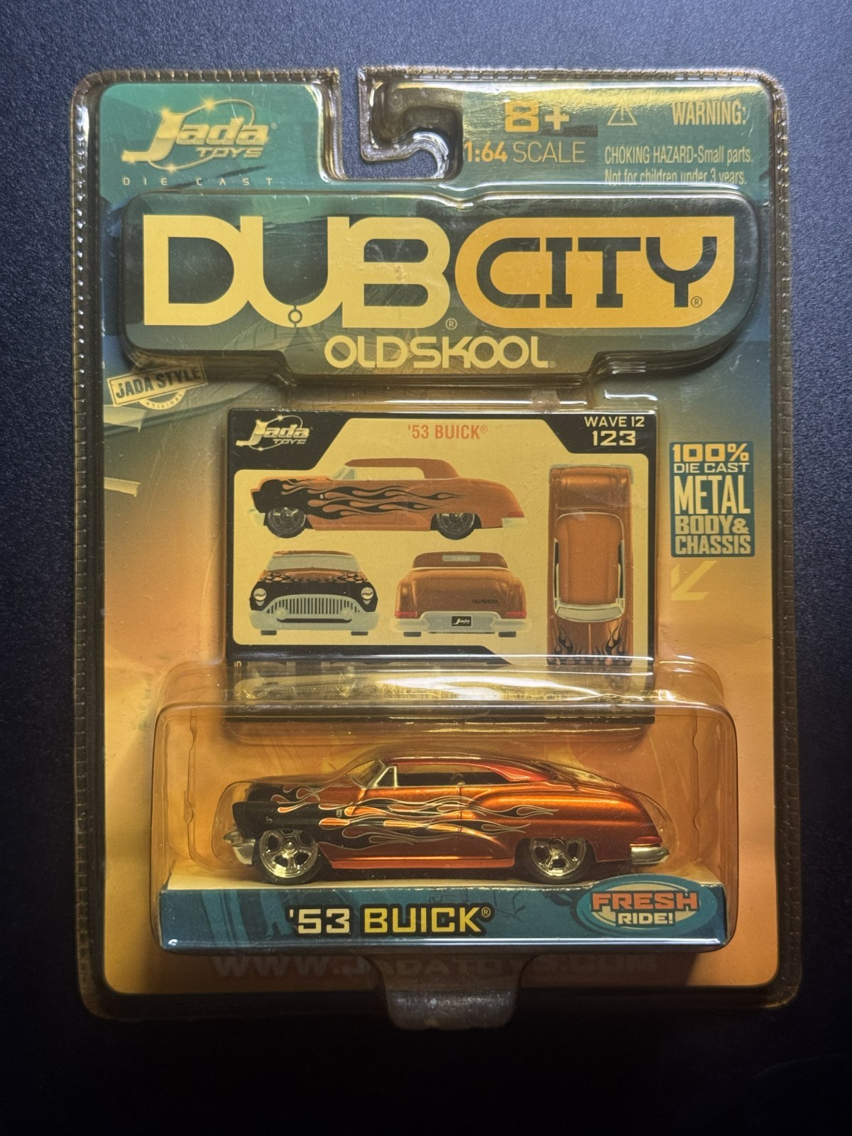 Jada Dub City 1953 Buick – Orange Black Flames – 1:64 2005 #123 Sealed