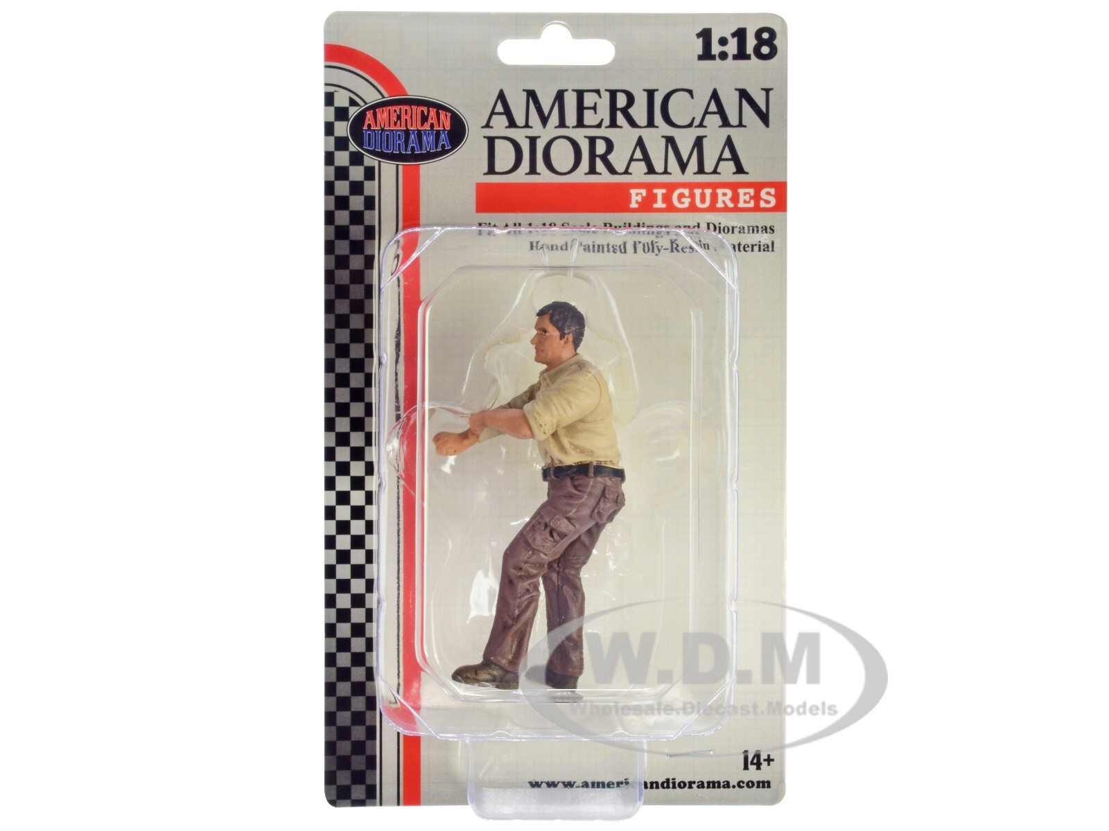 “4X4 MECHANIC” FIGURE 3 FOR 1/18 SCALE MODELS BY AMERICAN DIORAMA 18013