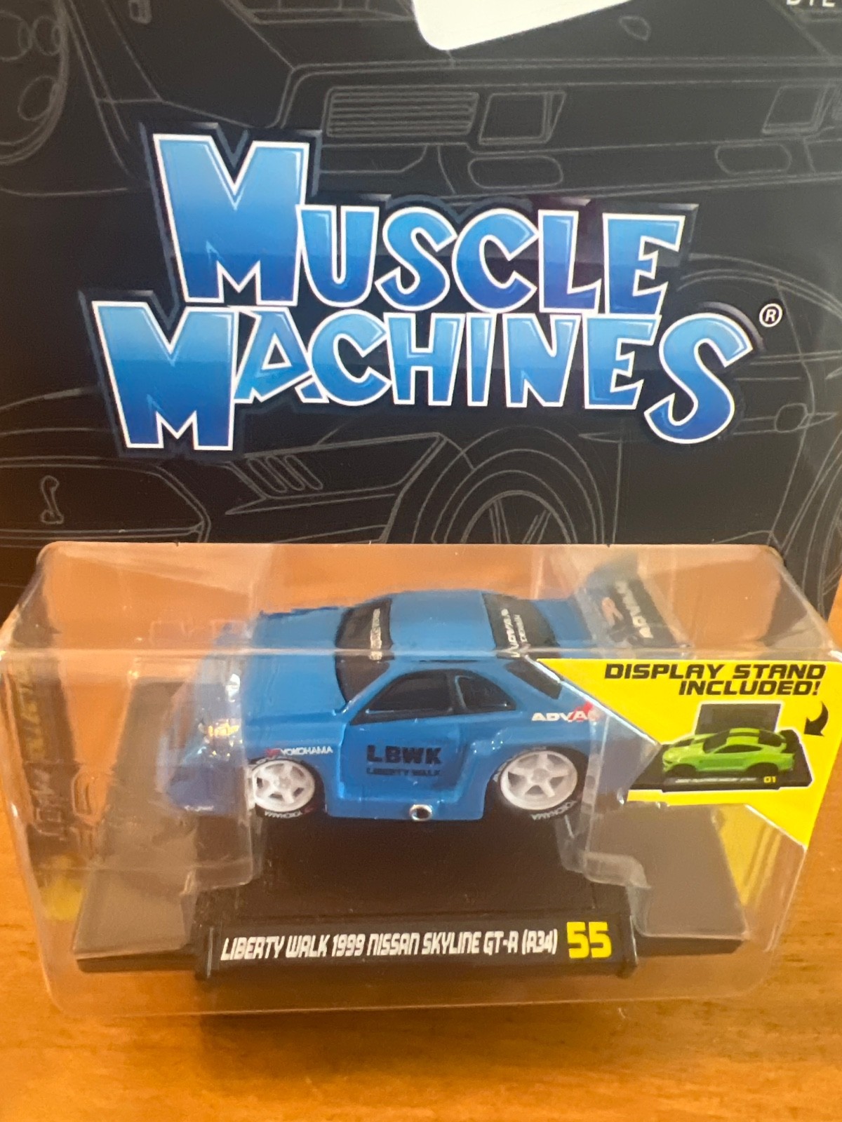 Maisto Muscle Machines Series 10 #55 Liberty Walk 1999 Nissan Skyline R34 Blue