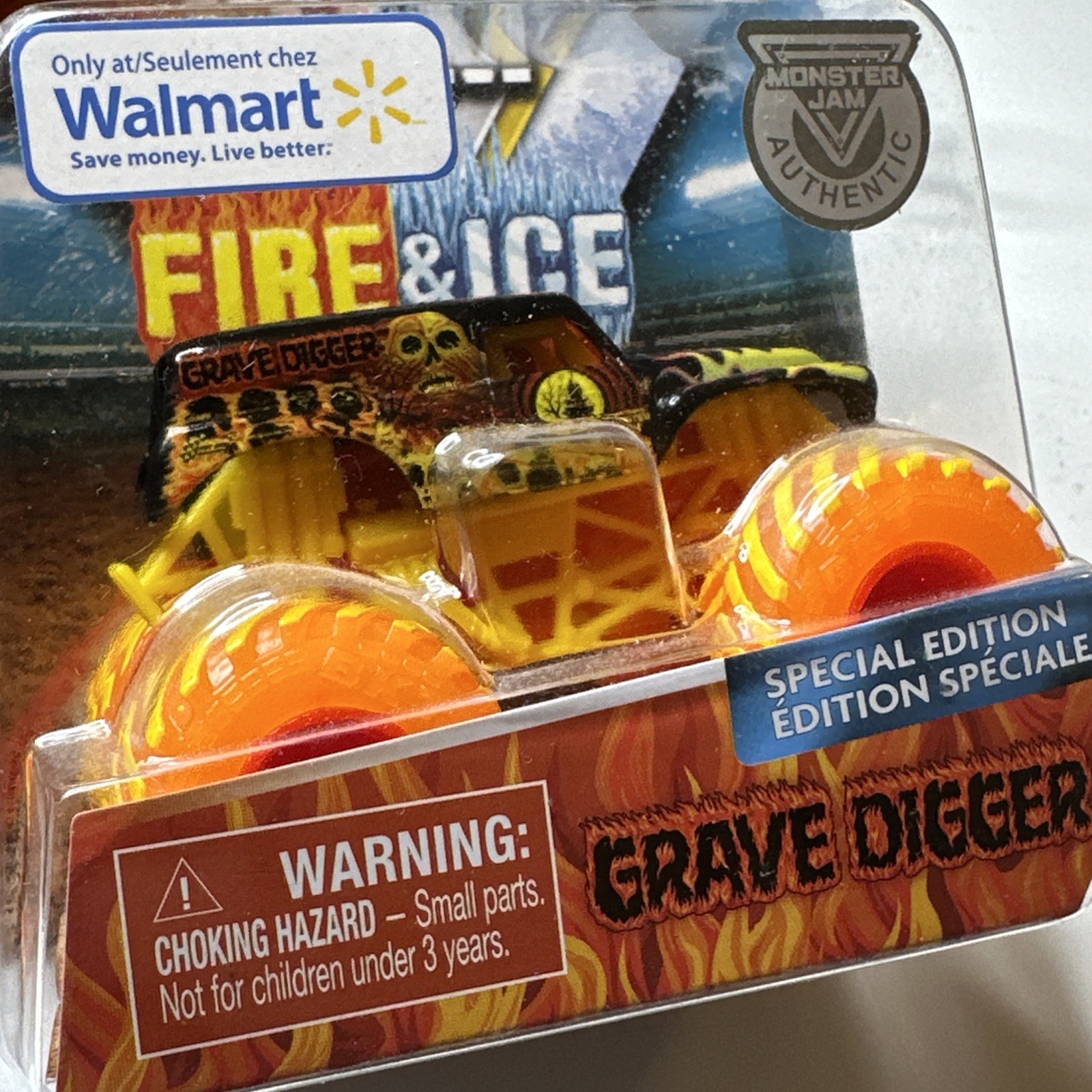 Spin Master Monster Jam Fire & Ice Grave Digger Special Edition 1:64 Diecast