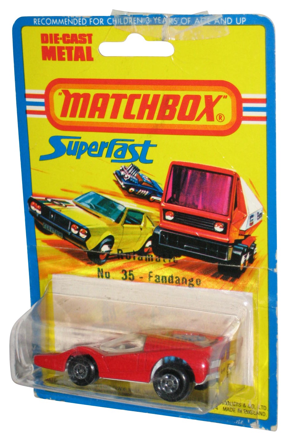 Matchbox Superfast (1976) Lesney Rolamatic Red Fandango Toy Car No. 35 – (Damag