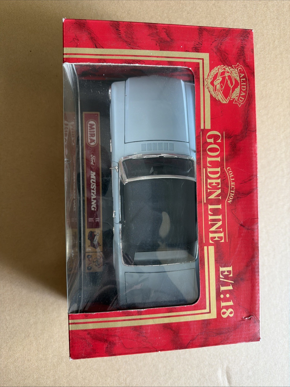 Mira Golden Line 1964 1/2 Ford Mustang Convertible Die Cast Metal 1:18
