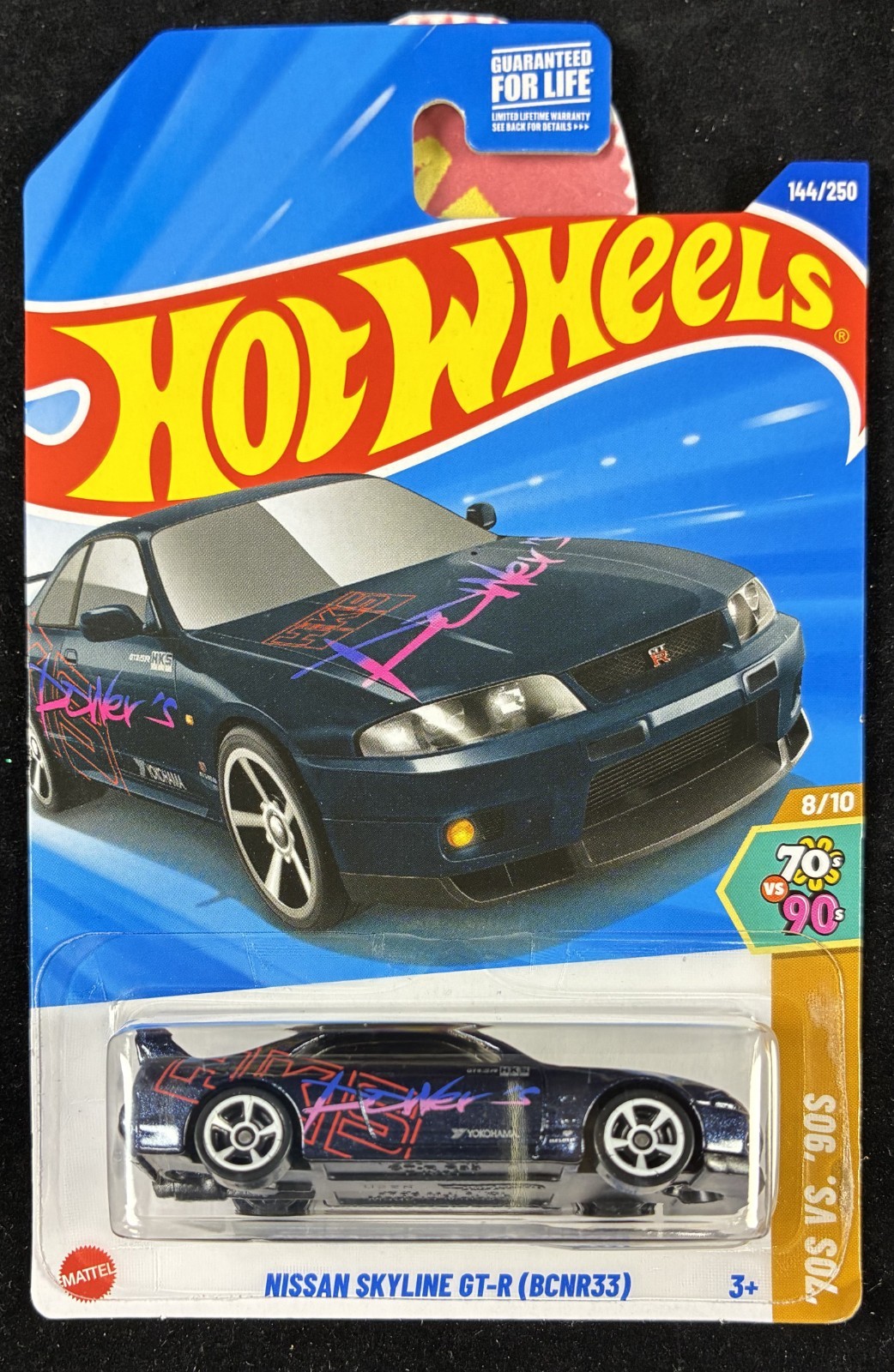 2025 Hot Wheels Black & Blue Nissan Skyline GT-R BCNR33 HKS JDM, #144 Lot of 2