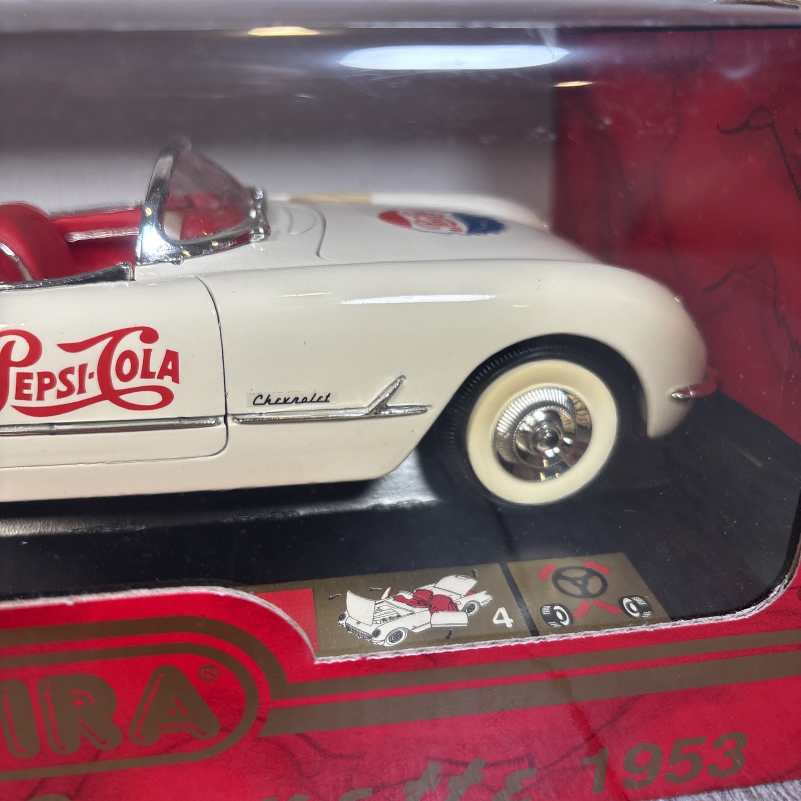 1/18 Mira Golden Line 1953 Chevrolet Corvette Pepsi Cola Diecast Car w/ Box