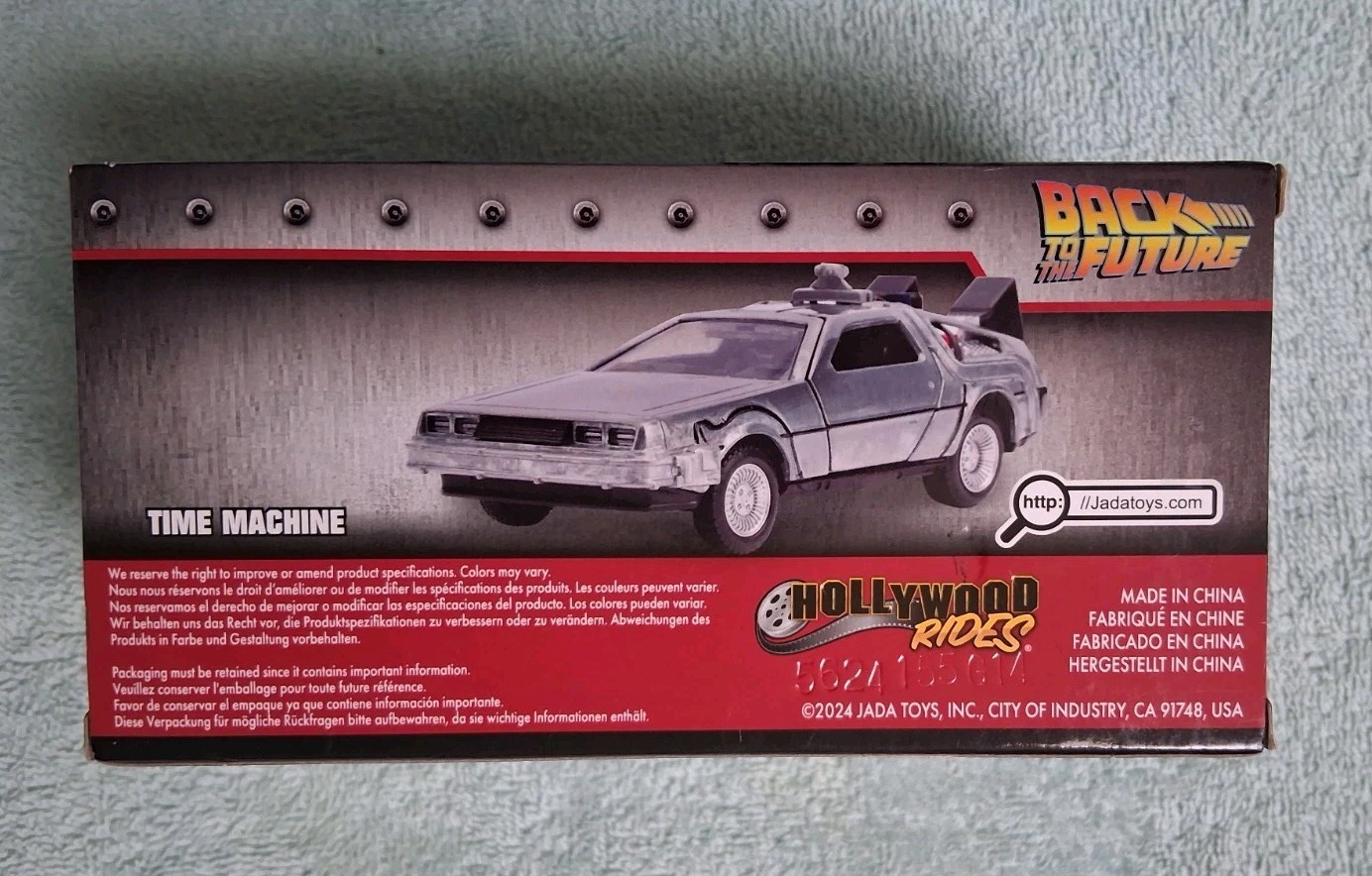Jada Toys Back to the Future Time Machine 1:24 Die-Cast Vehicle NEW IN BOX!