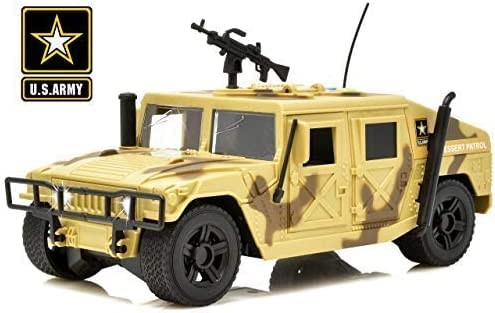 United States Army Friction Powered Military Humvee Toy, 1:16 Scale Model Arm…