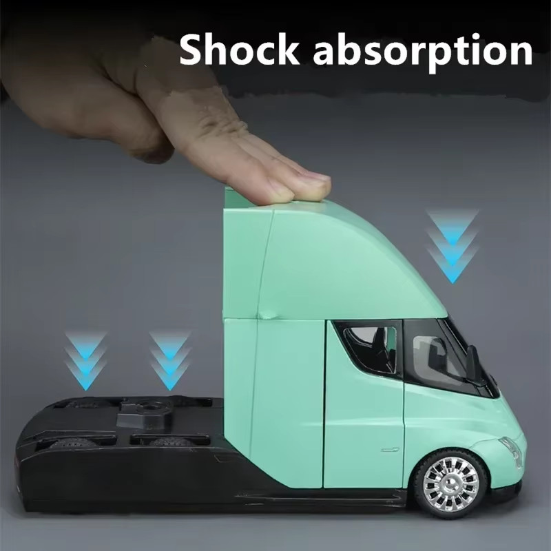 1:24 Tesla Semi Truck Diecast Model with Sound and Light – Gift for Boys