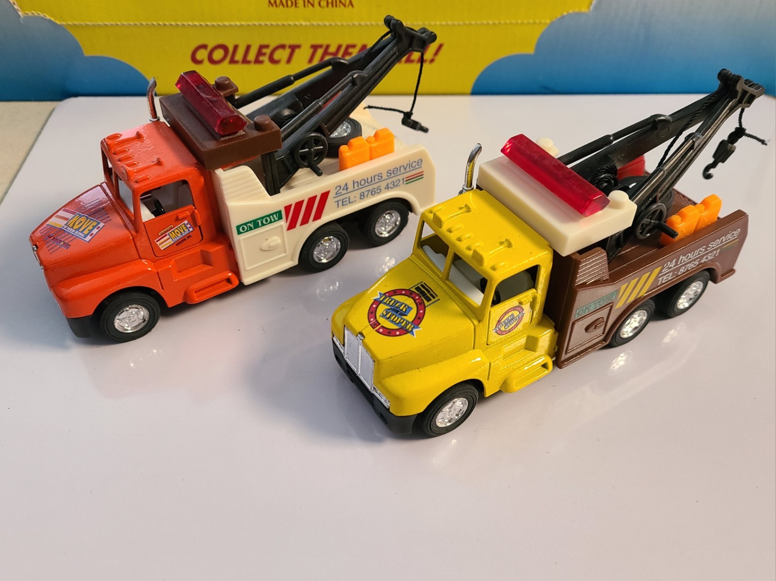 Kintoy Kenworth King Engine Tow Truck Diecast Scale Model Lot 2 Pull Back Action