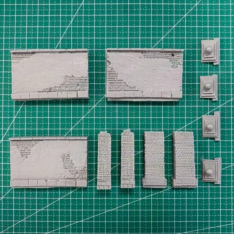 1/35 Scale DieCast Resin Model Assembled Kit City Wall (240mm Total Length) S…