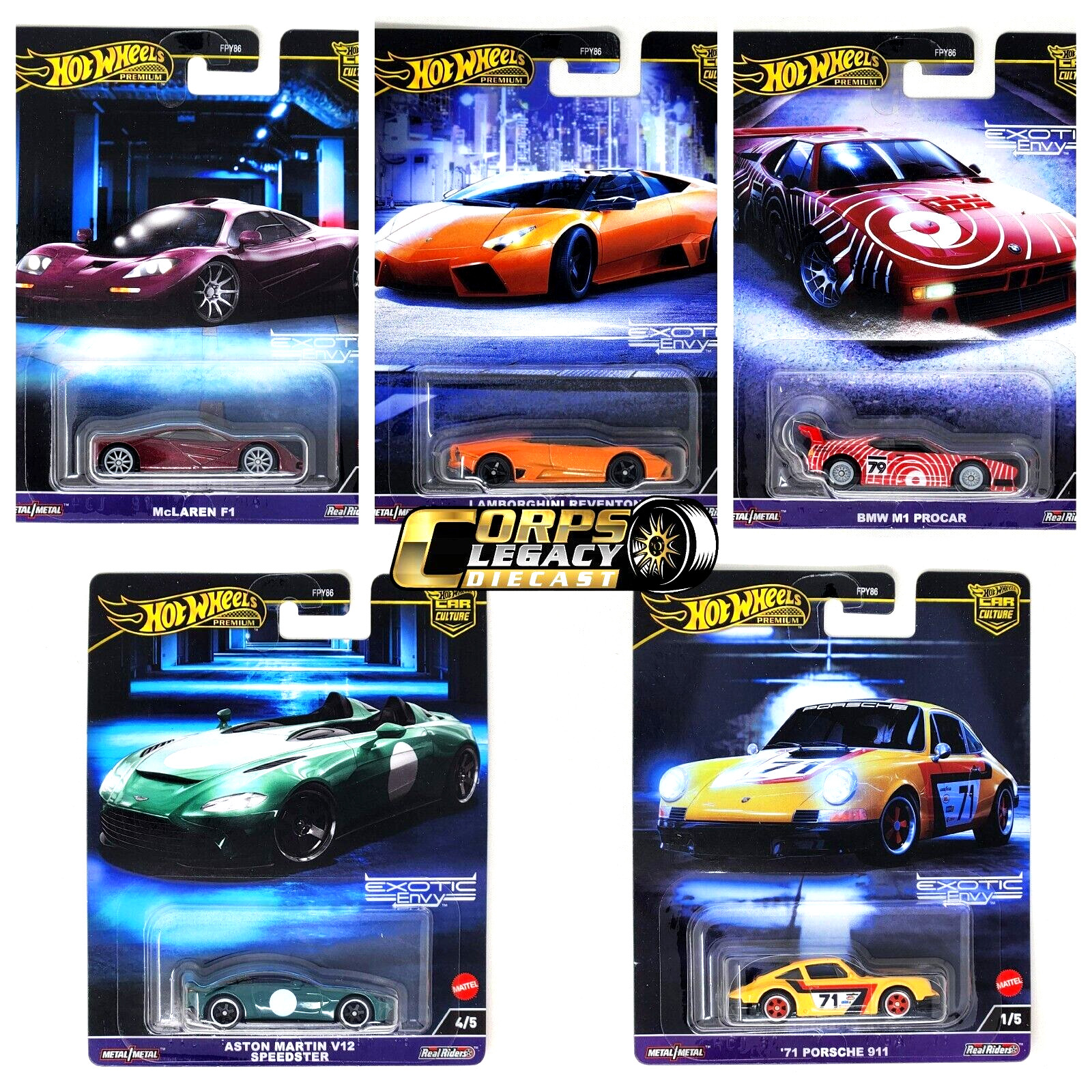 Hot Wheels Car Culture Exotic Envy Premium [5 Car Set] 2024 G Case Mix 7