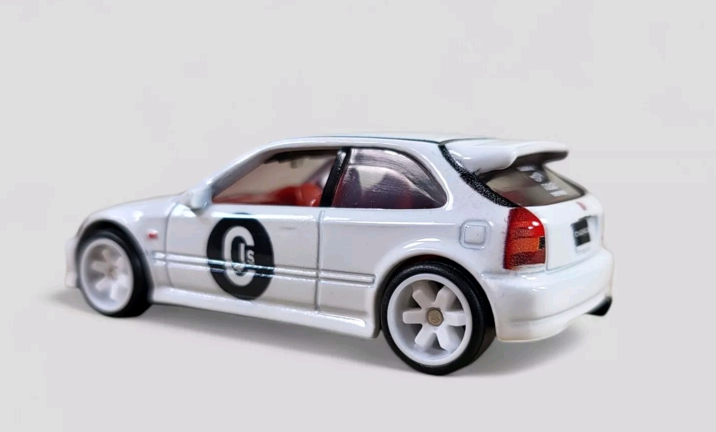 1999 HONDA CIVIC TYPE R Diorama Collectible DieCast Model Car 1:64 White LOOSE