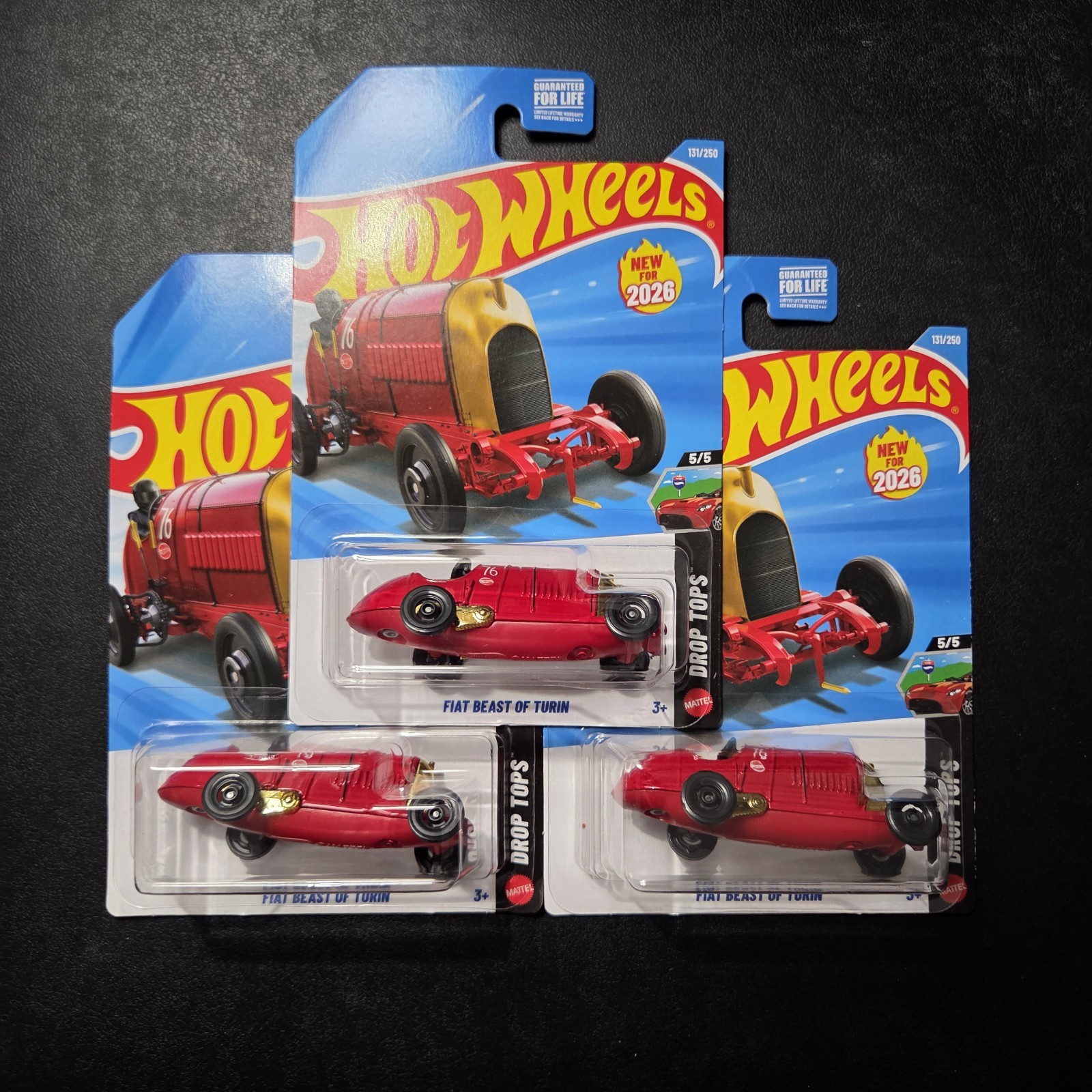 Hot Wheels 2026 Red Fiat Beast of Turin Lot Of 3