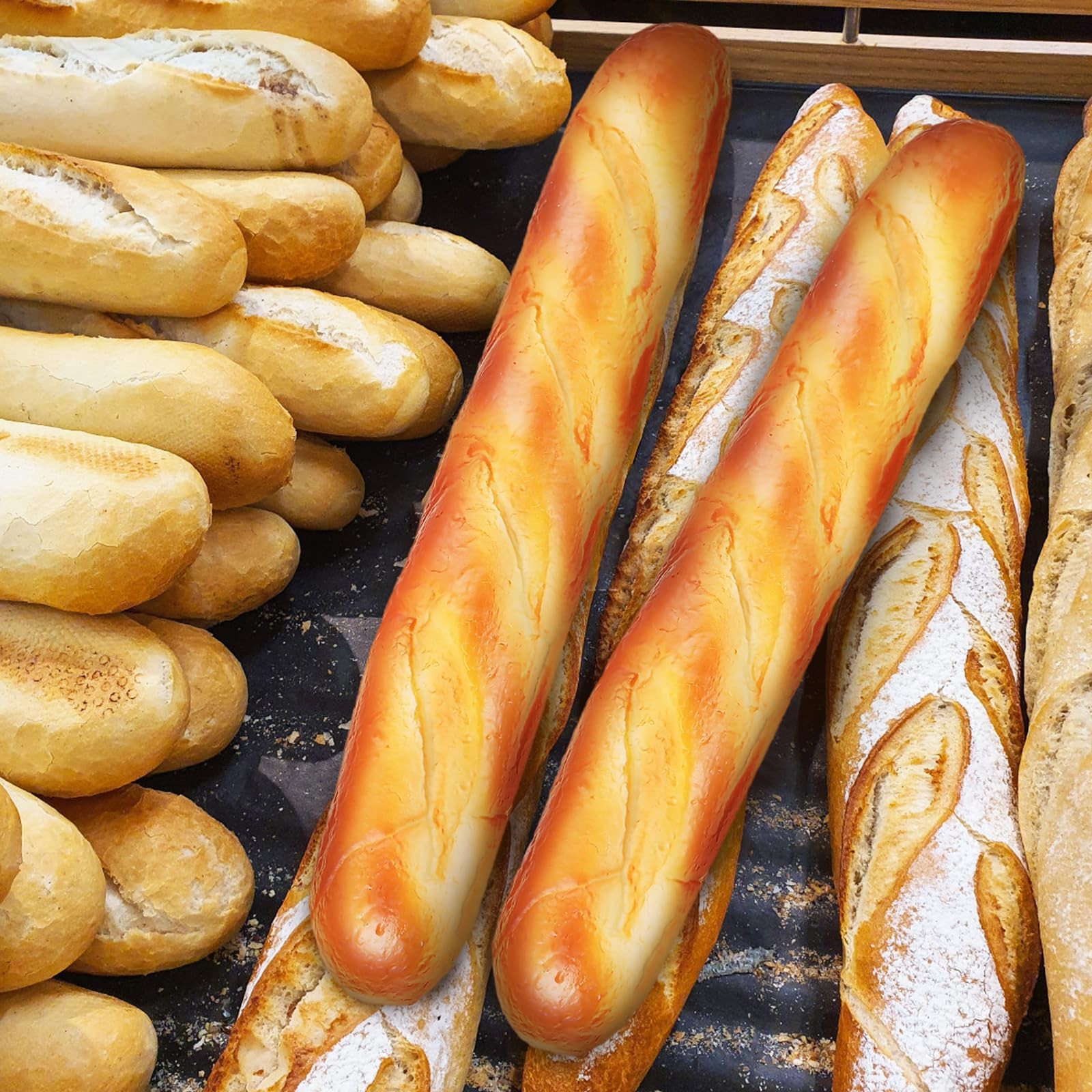 Artificial Bread 2 PCS Realistic French Long Loaf PU Fake Baguette Prop
