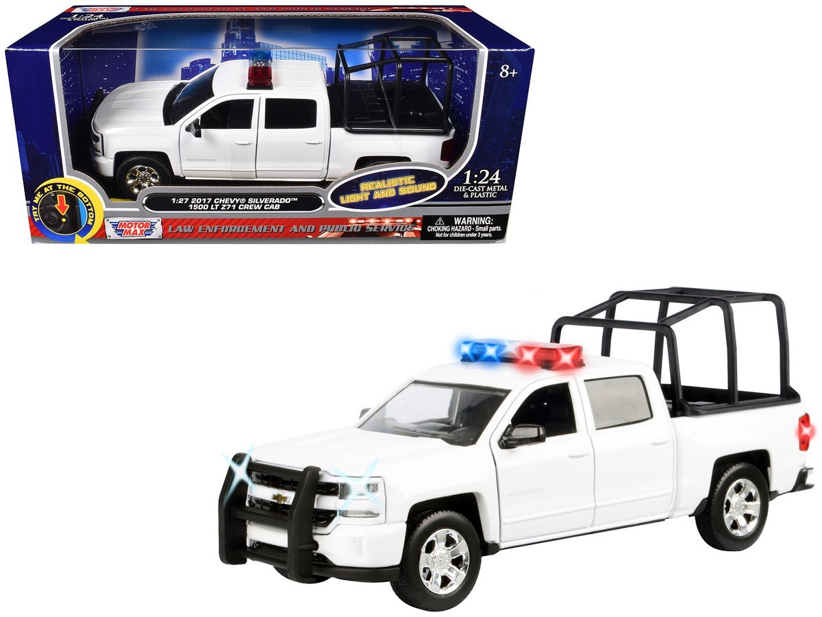 MOTORMAX 2017 CHEVROLET SILVERADO 1500 1/27 with STAND CAGE WHITE 79547