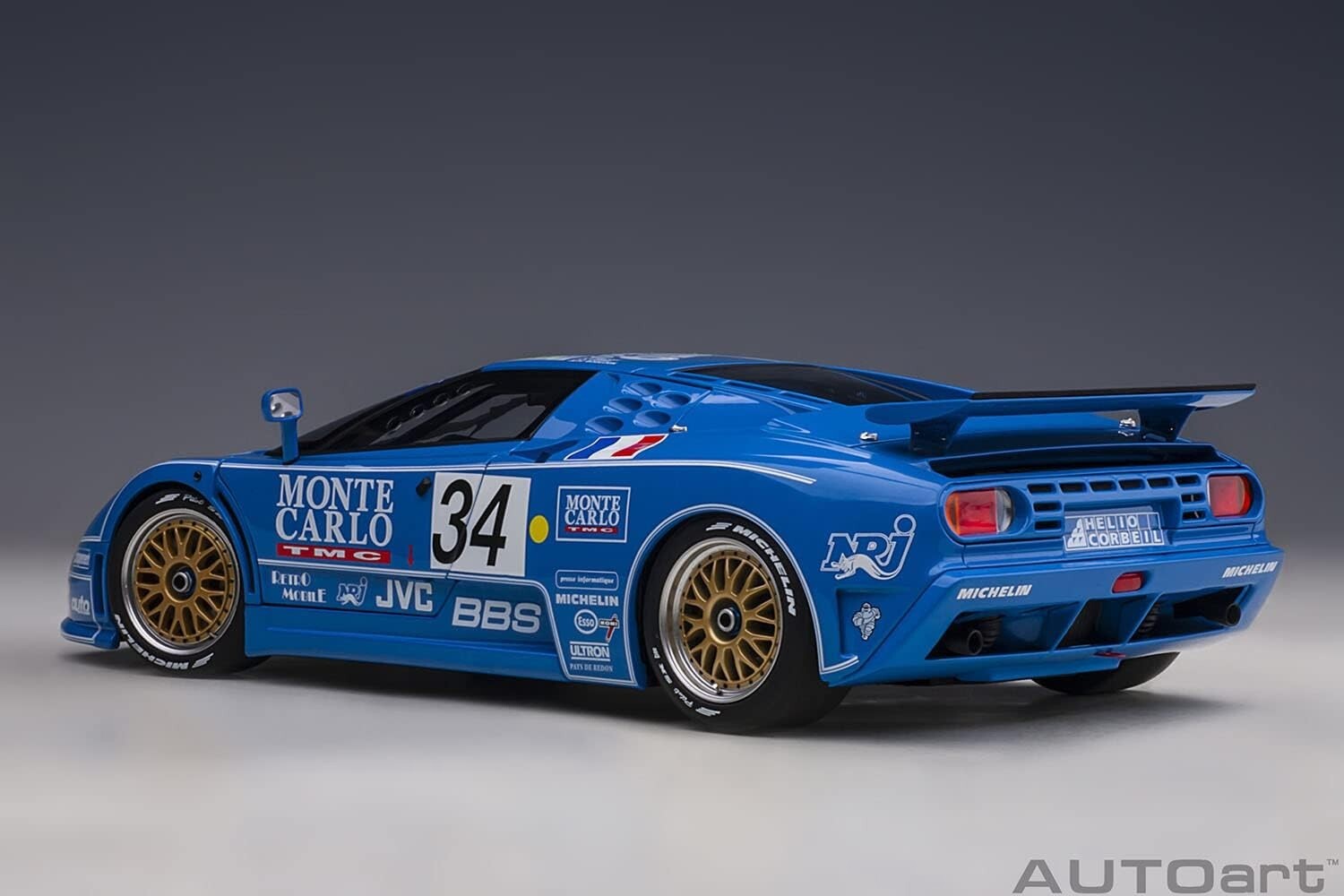 Rare Finished product AUTOart 1/18 Bugatti EB110 SS 1994 #34 Le Mans 24 JP 14005
