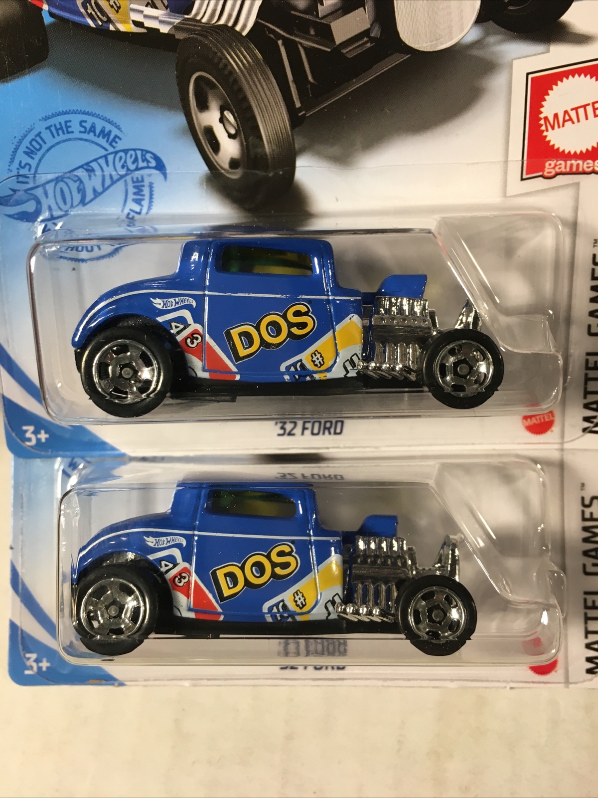 Hot Wheels 2021 Mattel Games ’32 Ford DOS Blue Lot Of 2 Free Box Ship (64)
