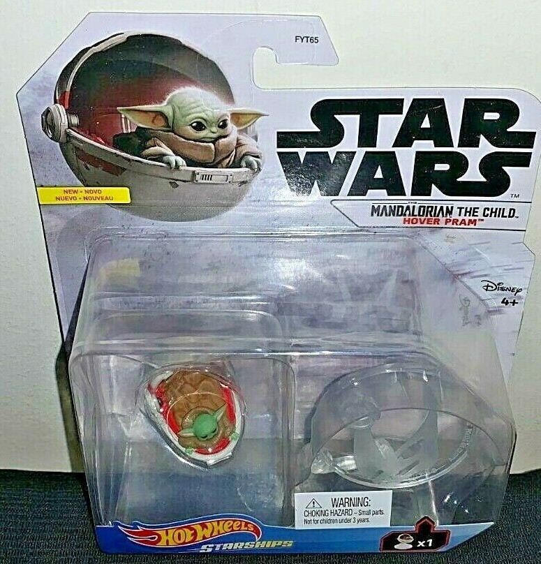 HOT WHEELS 2021 STARSHIPS STAR WARS MANDALORIAN THE CHILD HOVER PRAM W/STAND NEW