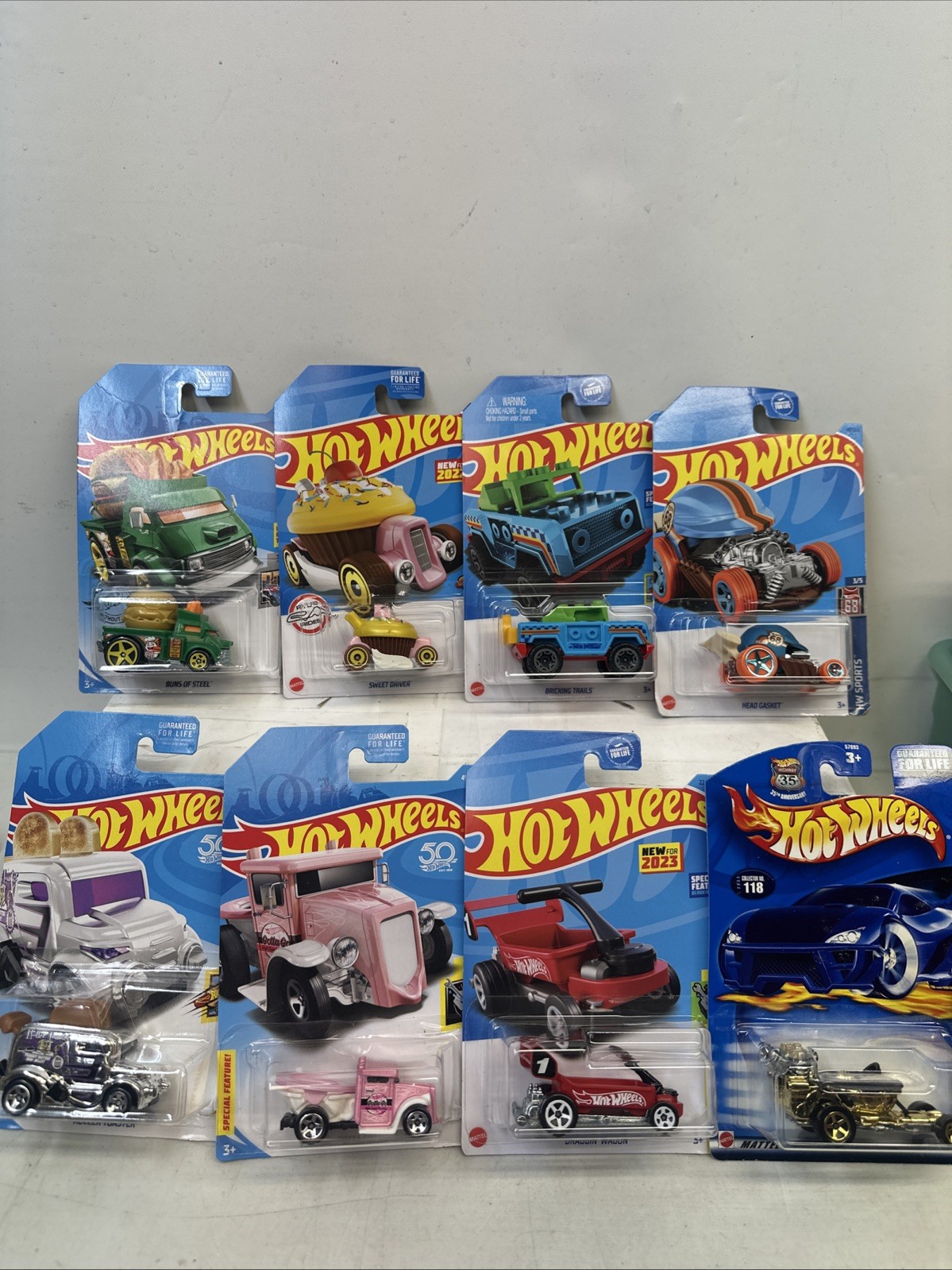 Hot Wheels 8 Car Lot Pink Gotta Go Green Buns Of Steel Roller Toaster Hot Seat