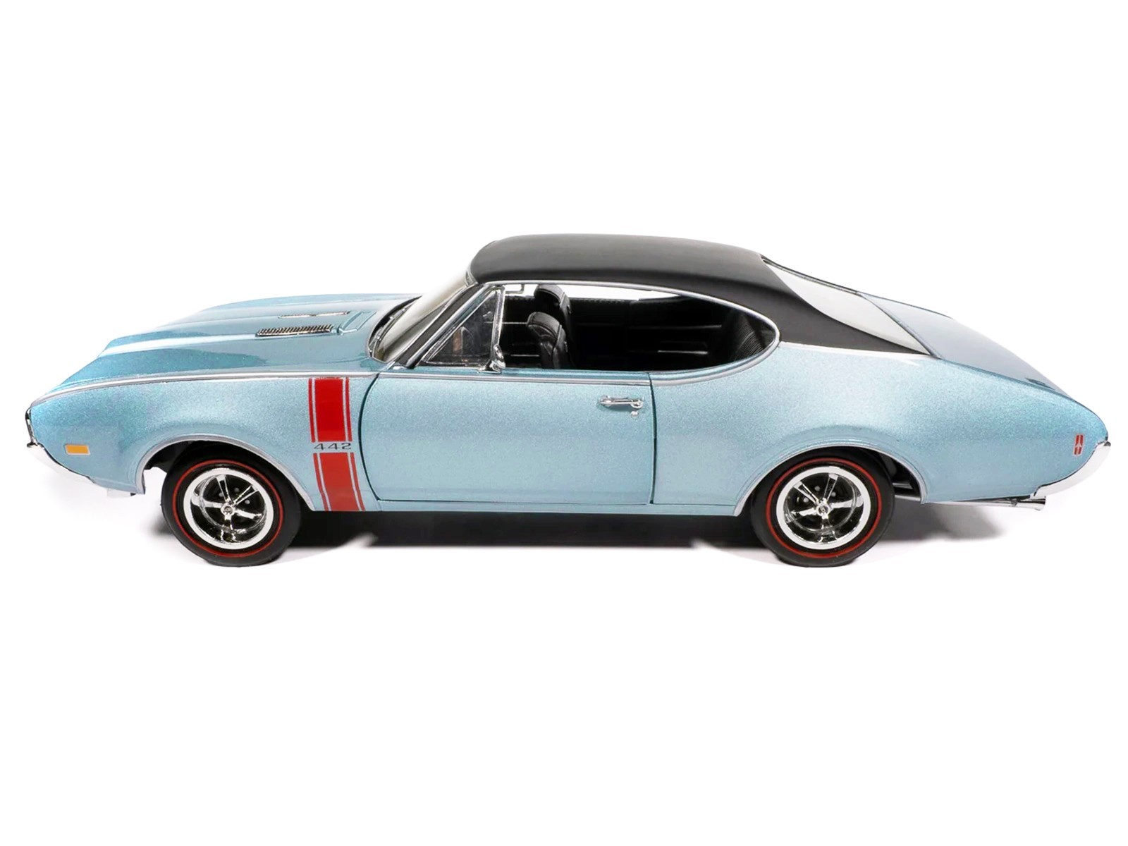 1968 OLDSMOBILE 442 W30 COUPE TEAL FROST “HEMMINGS” 1/18 BY AUTO WORLD AMM1350