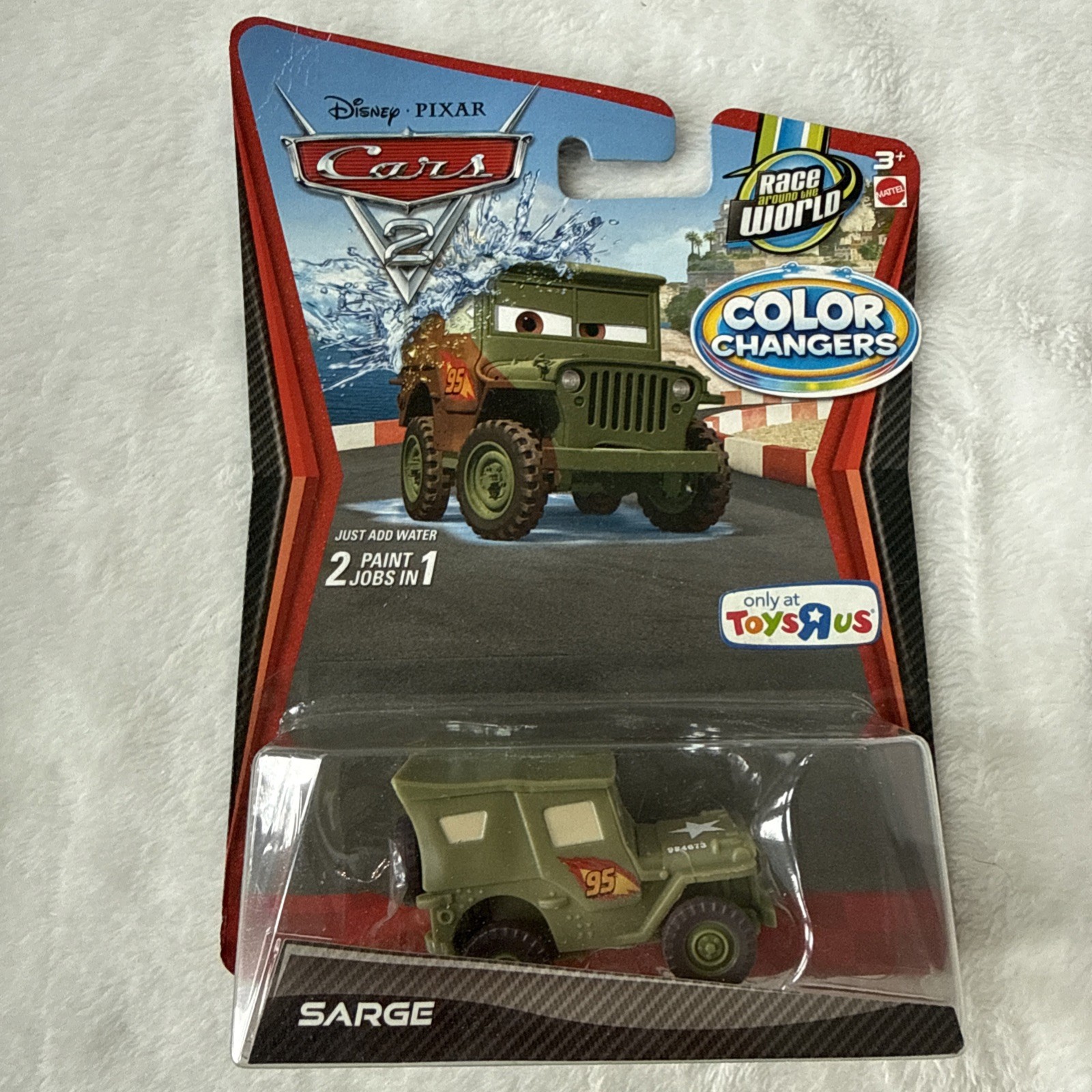 Disney Pixar Cars 2-n-1 Color Changers Sarge Toys R Us 2010 Mattel Rare NIB