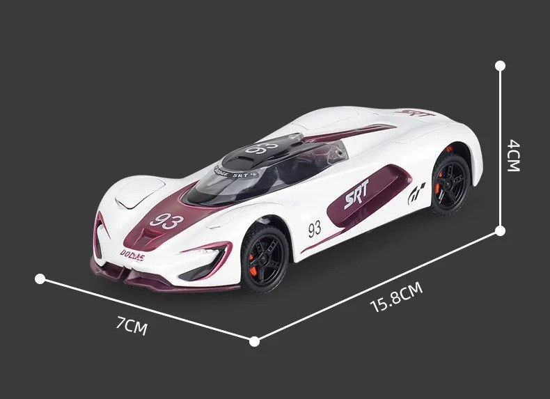 1:32 SRT Tomahawk XVGT Alloy Sports Car Model Diecast with Sound & Light