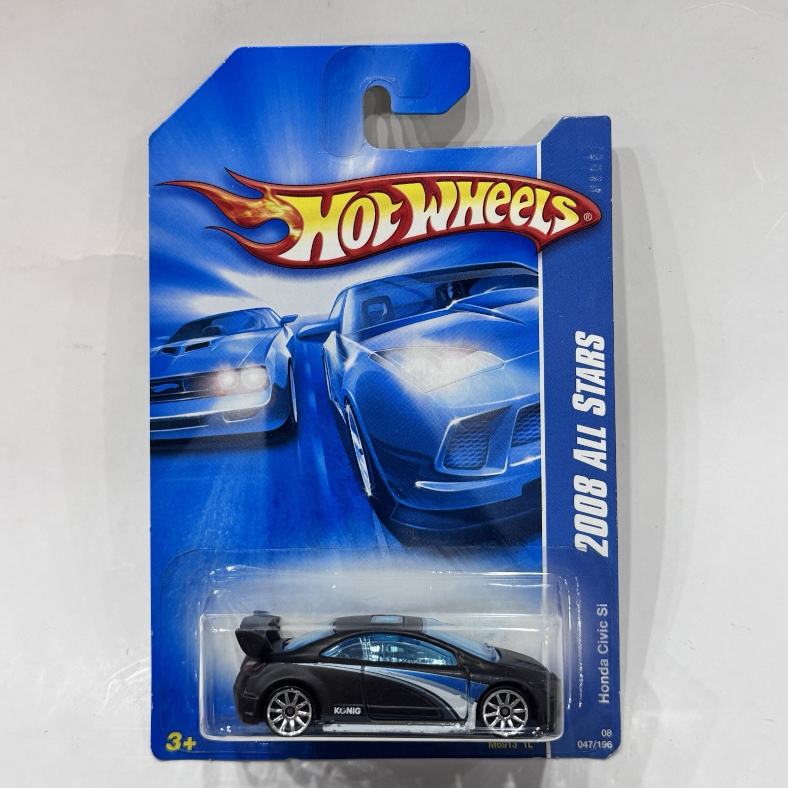 2008 Hot Wheels #47 All Stars HONDA CIVIC Si Black w/Chrome 10 Spoke