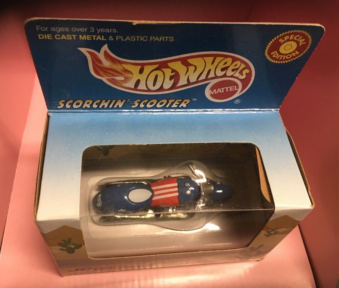 Hot Wheels JC Whitney Special Edition SCORCHIN’ SCOOTER Blue Motorcycle 1999